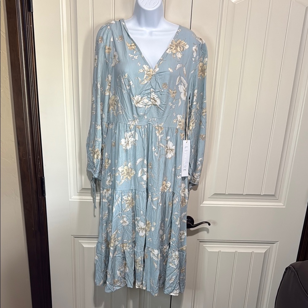 Lumiere Blue Floral Maxi Dress